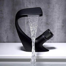 Black Faucet Bathroom Sink Faucets Hot Cold Water Mixer Crane Deck Mounted Single Hole Bath Tap