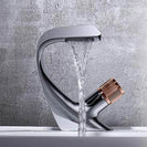 Black Faucet Bathroom Sink Faucets Hot Cold Water Mixer Crane Deck Mounted Single Hole Bath Tap