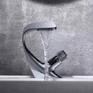 Black Faucet Bathroom Sink Faucets Hot Cold Water Mixer Crane Deck Mounted Single Hole Bath Tap