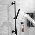 Solid Brass Hand Shower Head with Adjustable Slide Bar Shower Riser Slide Rail Bar