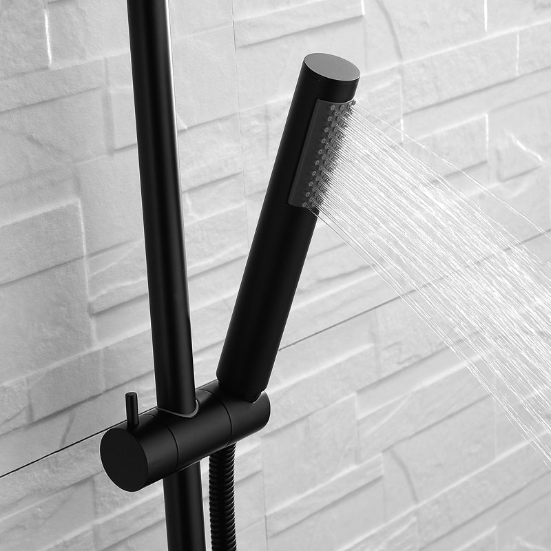 Matte Black Solid Brass Hand Shower Head with Adjustable Slide Bar Brass Hand Held Shower with Hose Shower Riser Slide Rail Bar - WELQUEEN