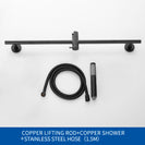 Solid Brass Hand Shower Head with Adjustable Slide Bar Shower Riser Slide Rail Bar