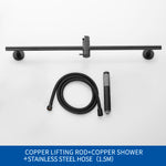 Solid Brass Hand Shower Head with Adjustable Slide Bar Shower Riser Slide Rail Bar