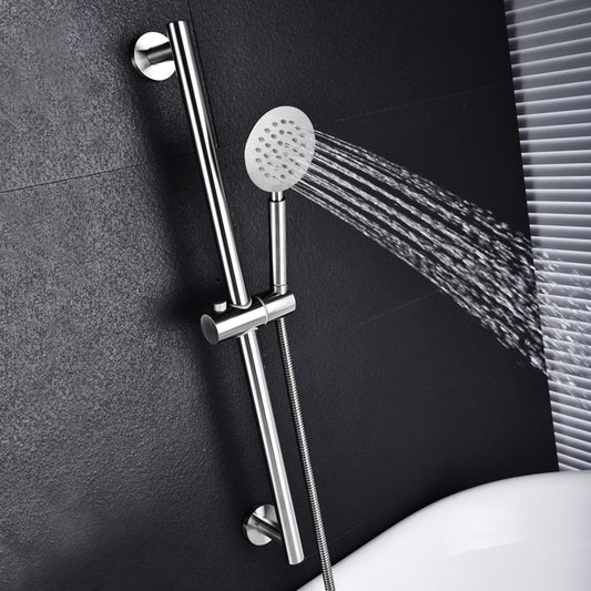SUS304 Stainless Steel Adjustable Shower Slide Bar Hand Hold Shower Rail Slide Bar Set With SUS304 Shower & Hose Brushed Nickel - WELQUEEN