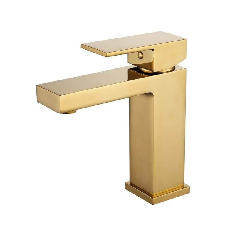 Bathroom Small Basin Tap Mixer 100% Solid Brass Newest Luxury Design Deck Mount Vessel Faucet Black Gold Chrome Silver Square - WELQUEEN