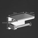 SUS 304 Stainless Steel Toilet Paper Holder with Phone Shelf Bathroom Tissue Holder Toilet Paper Roll Holder