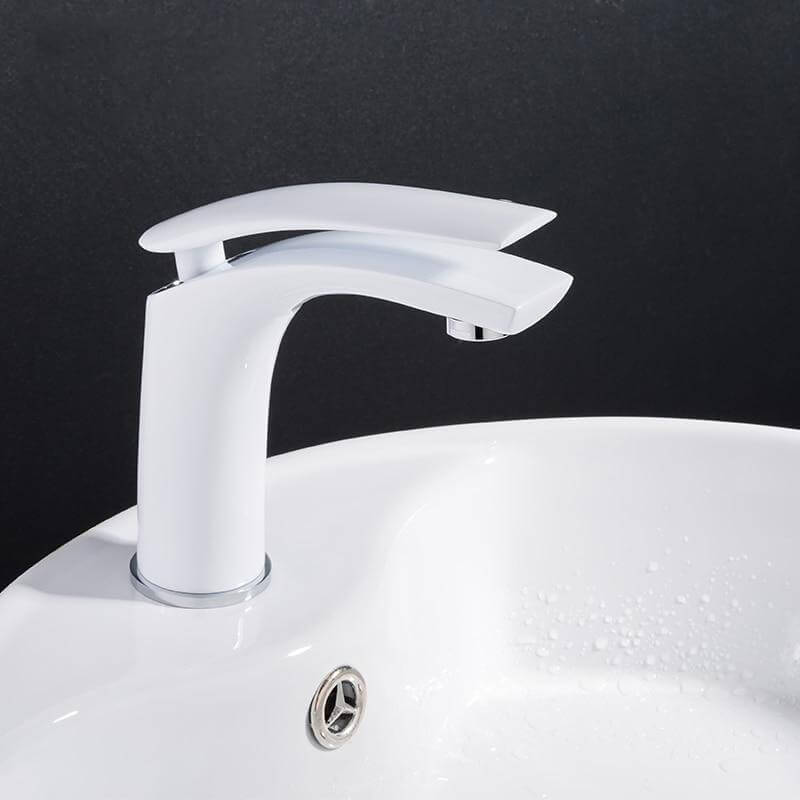 Brass Basin Faucet Solid Cold & Hot Water Bathroom Faucet Single Handle Water Sink Tap Bathroom Accessories - WELQUEEN