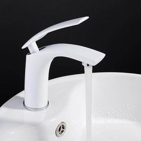 Brass Basin Faucet Solid Cold & Hot Water Bathroom Faucet Single Handle Water Sink Tap Bathroom Accessories - WELQUEEN