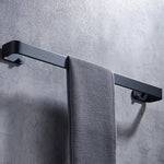 Towel Bar Black Space Aluminum Wall Mounted Single Washroom Towel Rack Hanging Holder Accessories Bathroom Towel Holder Square