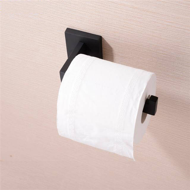 Bathroom Hardware Set | Black Robe Hook Towel Rail Rack Bar Shelf Paper Holder Toothbrush Holder Bathroom Accessories - WELQUEEN