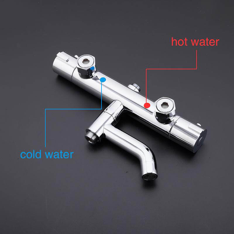 Shower Thermostatic Faucet Shower Faucets Bathroom Bath Shower Mixer Set Waterfall Rain Shower Head Set Bathtub Faucet Tap - WELQUEEN