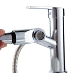 Solid Brass Chrome Faucets Pull Out Bathroom Basin Faucet Hot Cold Water Mixer Tap Deck Mount Sink Faucet