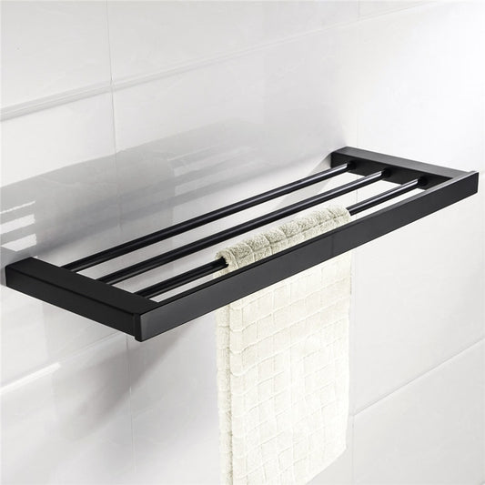 New SUS 304 Stainless Steel Bathroom Hardware Set Black Matte Paper Holder Toothbrush Holder Towel Bar Bathroom Accessories - WELQUEEN
