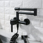 Foldable Kitchen Faucets Solid Brass Kitchen Sink Mixer Tap Hot & Cold Wall Mounted With Bidet Sprayer Rotating Sink Mixer