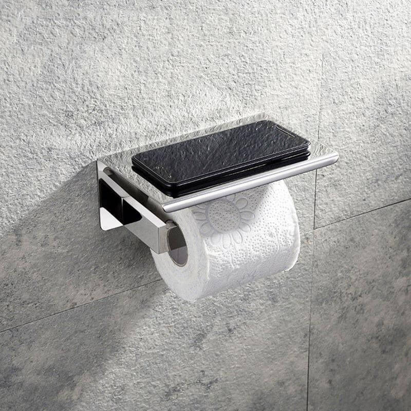 Stainless Steel Bathroom Hardware Set Mirror Chrome Polished Towel Rack Toilet Paper Holder Towel Bar Hook Bathroom Accessories - WELQUEEN