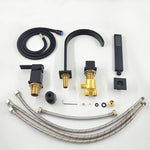 Split Bathtub Faucet Bathroom Black Brass Faucet Sink Taps Wall Mounted Water Mixer Shower Mixer Tap Sanitary Ware Suite
