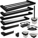 New SUS 304 Stainless Steel Bathroom Hardware Set Black Matte Paper Holder Toothbrush Holder Towel Bar Bathroom Accessories
