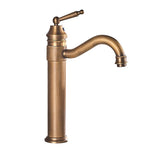 Antique Copper Bathroom Basin Faucet Europe Classic Style Cold And Hot Water Mixer Tap Sink Faucet Deck Mounted Single Handle