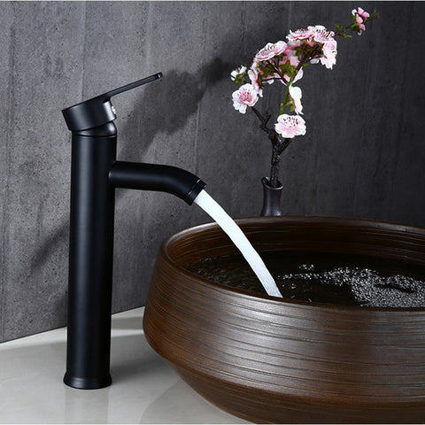 Stainless Steel Bathroom Basin Faucet Single Handle Cold And Hot Water Mixer Waterfall Bathroom Sink Faucets Free Shipping - WELQUEEN