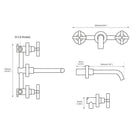 Wall-Mounted Bathroom Taps Top Fashion 3 Hole Sink Basin Mixer Tap Set Bathroom Spout Faucet With Double Lever