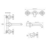 Wall-Mounted Bathroom Taps Top Fashion 3 Hole Sink Basin Mixer Tap Set Bathroom Spout Faucet With Double Lever