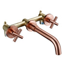 Wall-Mounted Bathroom Taps Top Fashion 3 Hole Sink Basin Mixer Tap Set Bathroom Spout Faucet With Double Lever