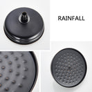 Bathroom Rainfall Shower Mixer Faucet Dual Handle Bath Shower Set Black Brass 8" Showerhead Shower Faucet System