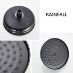Bathroom Rainfall Shower Mixer Faucet Dual Handle Bath Shower Set Black Brass 8" Showerhead Shower Faucet System