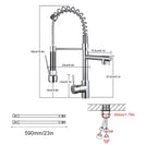 Kitchen Faucet Pull Down Nozzle Dual Mode Water Mixer Single Handle Hot Cold 2 Outlet Shower 360 Swivel Kitchen Taps