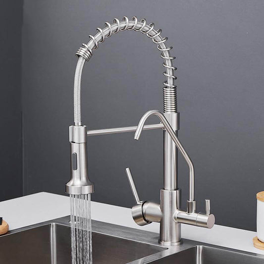 Kitchen Faucets Crane Wall-Mounted Kitchen Tap For Kitchen Water Filter Tap Three Ways Sink Mixer Kitchen Faucet - WELQUEEN