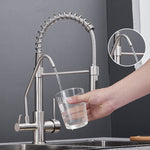 Kitchen Faucets Crane Deck-Mounted Kitchen Tap For Kitchen Water Filter Tap Three Ways Sink Mixer Kitchen Faucet