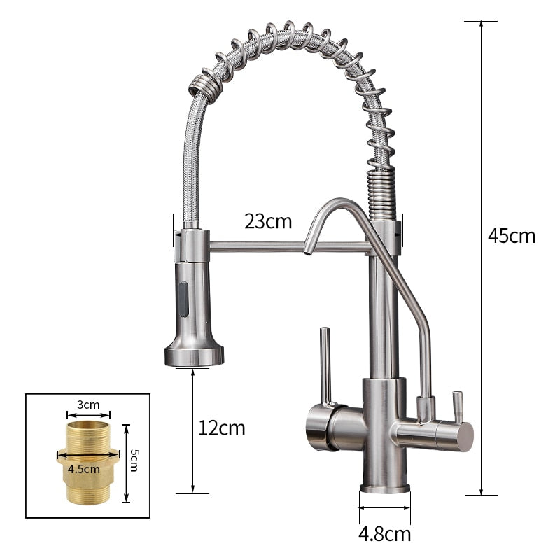 Kitchen Faucets Crane Wall-Mounted Kitchen Tap For Kitchen Water Filter Tap Three Ways Sink Mixer Kitchen Faucet - WELQUEEN
