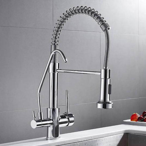 Kitchen Faucets Crane Wall-Mounted Kitchen Tap For Kitchen Water Filter Tap Three Ways Sink Mixer Kitchen Faucet - WELQUEEN HOME DECOR