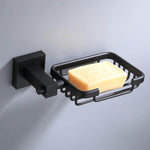 Aluminum Bathroom Accessories Black Towel Rack Towel Ring Hair Dryer Holder Wall Mounted Toilet Paper Holder Soap Basket