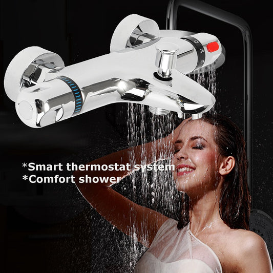 Bathroom Thermostatic Mixer Tap Hot And Cold Bathroom Mixer Mixing Valve Bathtub Faucet Thermostatic Shower Faucets Set - WELQUEEN
