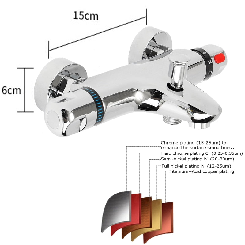 Bathroom Thermostatic Mixer Tap Hot And Cold Bathroom Mixer Mixing Valve Bathtub Faucet Thermostatic Shower Faucets Set - WELQUEEN