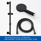 Adjustable Slide Bar with Handshower Set Matte Black Stainless Steel Round Shower Riser Rail Bar With Hose and Shower