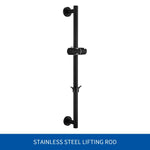 Adjustable Slide Bar with Handshower Set Matte Black Stainless Steel Round Shower Riser Rail Bar With Hose and Shower