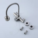 Stainless Steel Wall Mounted Kitchen Faucet Wall Kitchen Mixers Kitchen Sink Tap 360 Degree Swivel Flexible Hose Double Holes