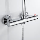 Bath Shower Faucet Thermostatic Faucets Wall Mounted Mixer Valve Tap Temperature Control Rain Shower Bathroom Twin Outlet