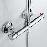 Bath Shower Faucet Thermostatic Faucets Wall Mounted Mixer Valve Tap Temperature Control Rain Shower Bathroom Twin Outlet