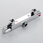 Bath Shower Faucet Thermostatic Faucets Wall Mounted Mixer Valve Tap Temperature Control Rain Shower Bathroom Twin Outlet