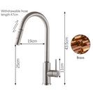 Kitchen Faucets Brass Pull-Out Faucet Cold&Hot Water Single Handle Single Hole Kitchen Mixer Tap Two Water Outlet Modes