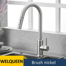 Kitchen Faucets Brass Pull-Out Faucet Cold&Hot Water Single Handle Single Hole Kitchen Mixer Tap Two Water Outlet Modes