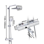 Black Shower Faucets Thermostatic Shower Column Set For Bathroom Mixer Waterfall Faucet Shower Thermostat Tap Rainfall Shower