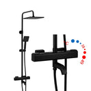 Black Shower Faucets Thermostatic Shower Column Set For Bathroom Mixer Waterfall Faucet Shower Thermostat Tap Rainfall Shower