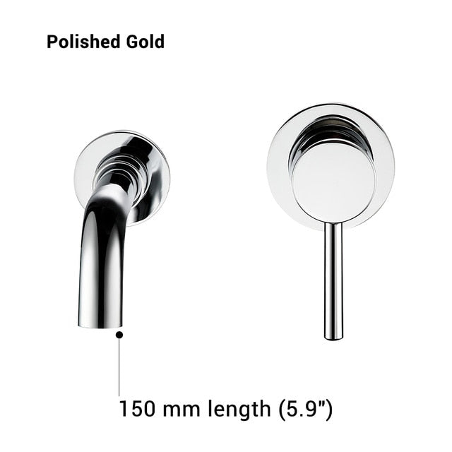 Modern Wall-Mount Mixer Tap Bathroom Sink Faucet Swivel Wall Spout Bath With Single Lever Basin Faucet - WELQUEEN