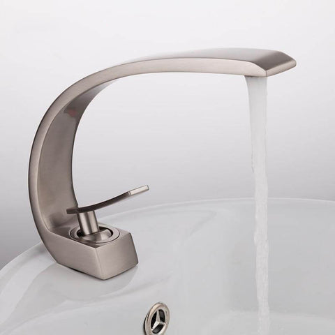 New Bath Basin Faucet Brass Chrome Faucet Brush Nickel Sink Mixer Tap Vanity Hot Cold Water Bathroom Faucets - WELQUEEN