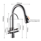 Pull Out Kitchen Faucets With Water Filter Tap Three Ways Brass Sink Mixer Kitchen Faucet Dual Handles