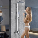 Chrome Shower Faucet Set Bathroom Rainfall Shower Mixers Swivel Spout Bath Shower Crane Hot Cold  Mixer Tap